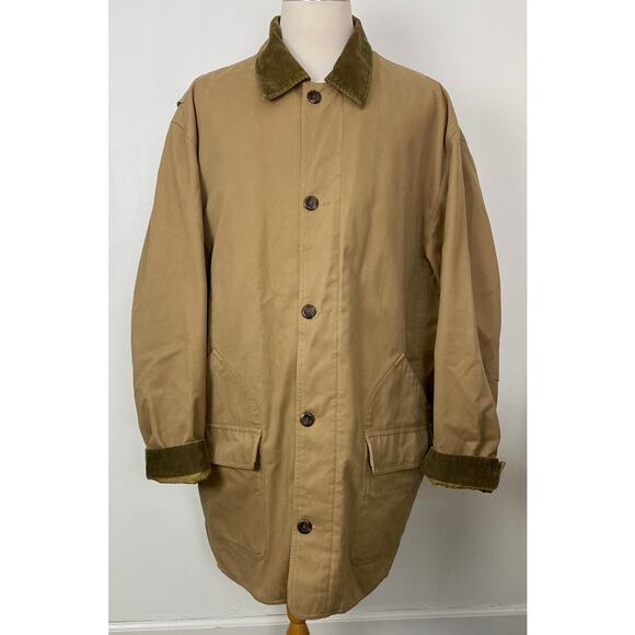 VTG Y2K Gap canvas corduroy collar cotton work field barn chore coat jacket 3XL
